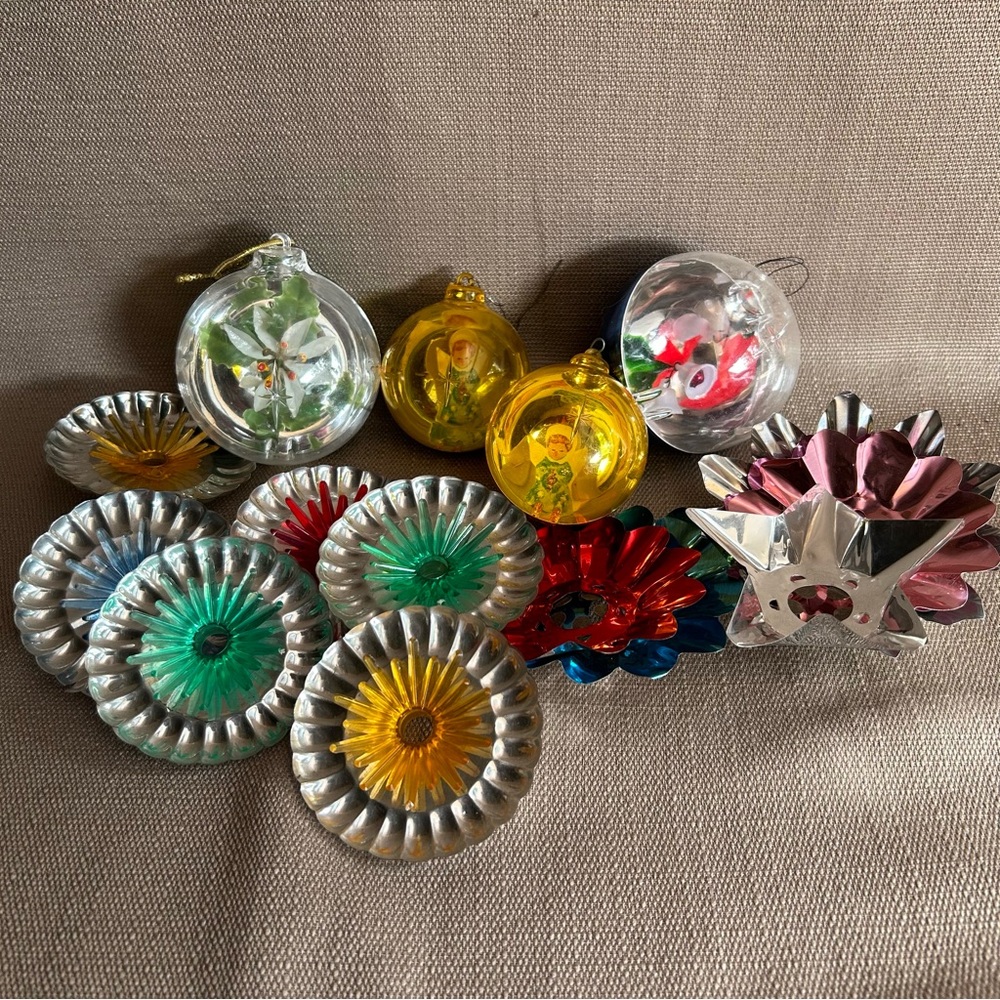 Vintage Christmas Ornaments - Jewel Brite & Metal Reflectors